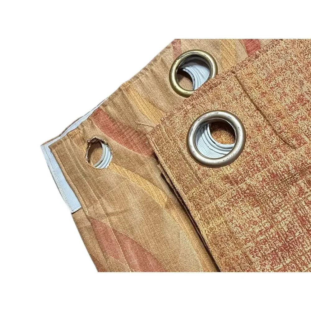 Set of 4 Orange Curtains Panels Drapes 88 Long 2 Styles Grommets Damaged